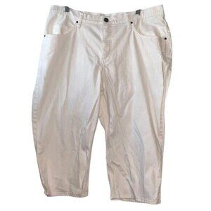 Riders By Lee Womens White Capri Pants Size 18 Cotton Blend Casual Wear
